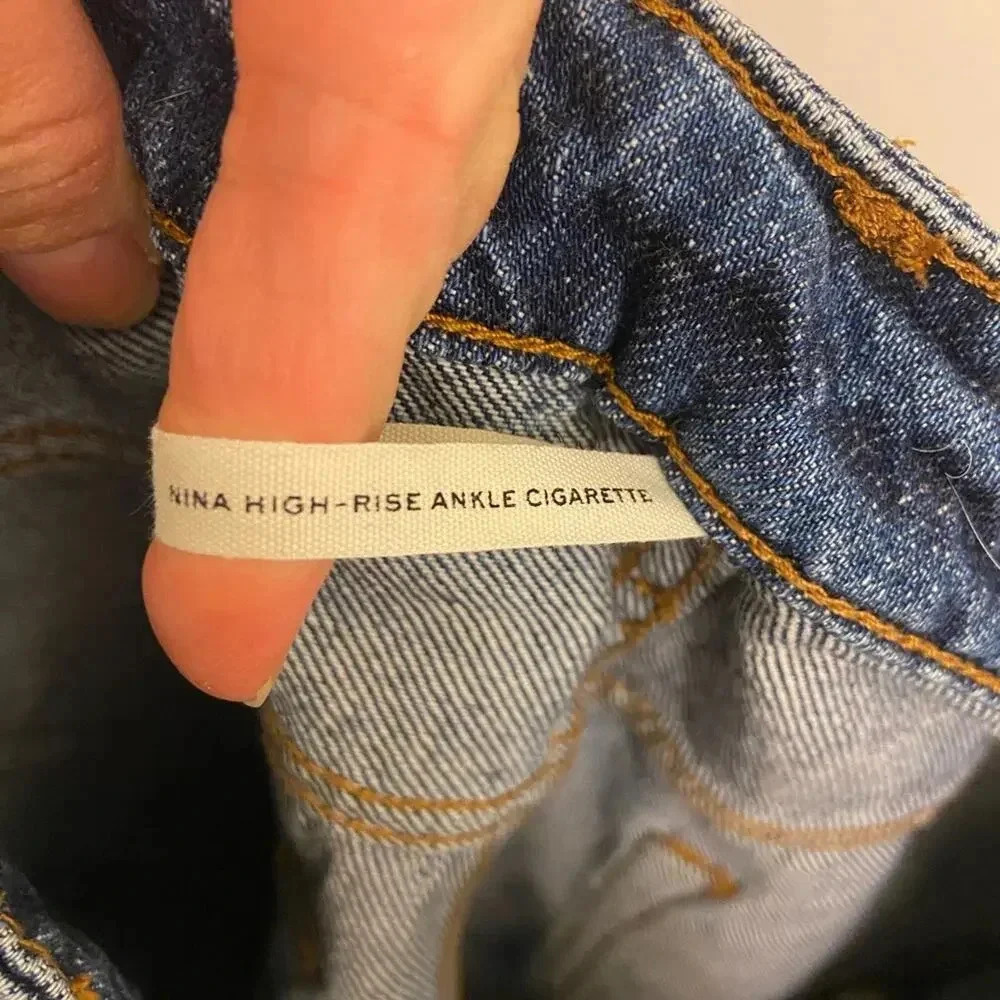 Rag & Bone Nina High Rise Ankle Cigarette Jeans Ash Blue Size 30 - Picture 8 of 12